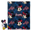 Braves OFFICIAL MLB & Disney's Mickey Mouse Character Hugger Pillow & Silk Touch Throw Set; 40" x 50"